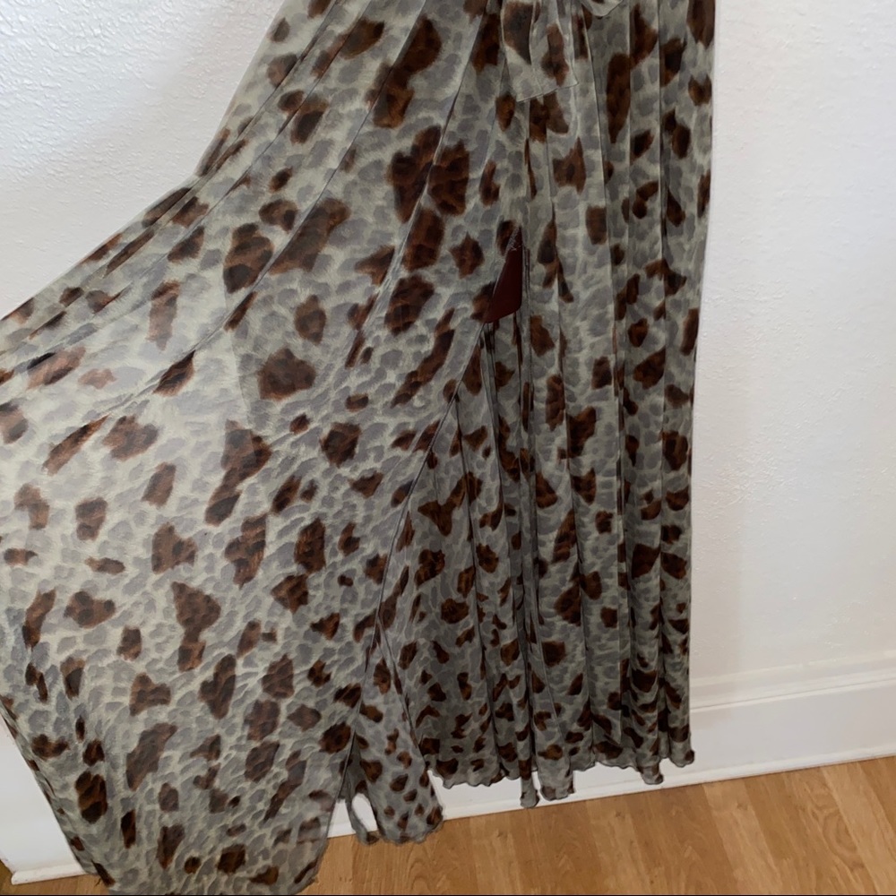 Olivaceous Animal Print Chiffon Faux Belt tie Wrap Maxi Dress 
Mobwife style - Picture 10 of 10